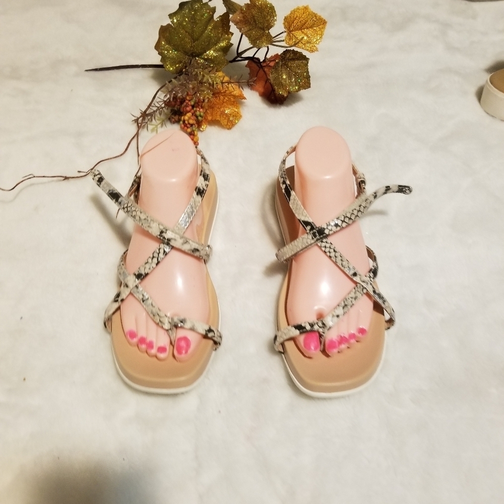 Women's Snakeskin Strappy Sandals